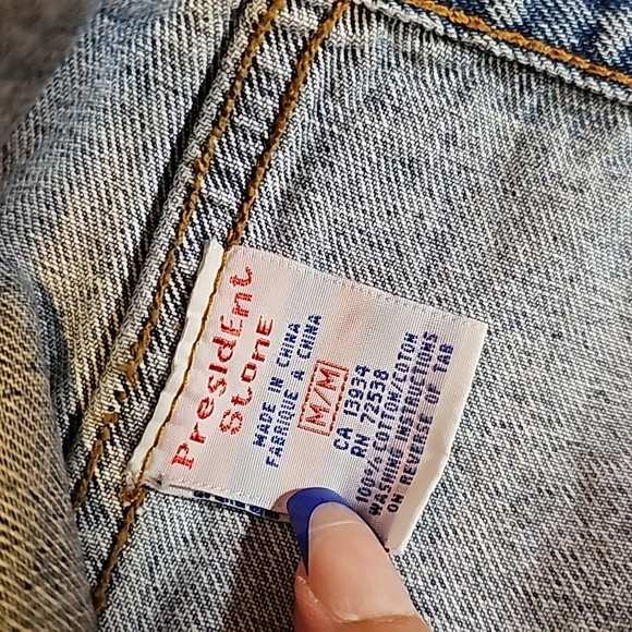 VINTAGE PS President Stone cropped denim vest - Picture 3 of 3